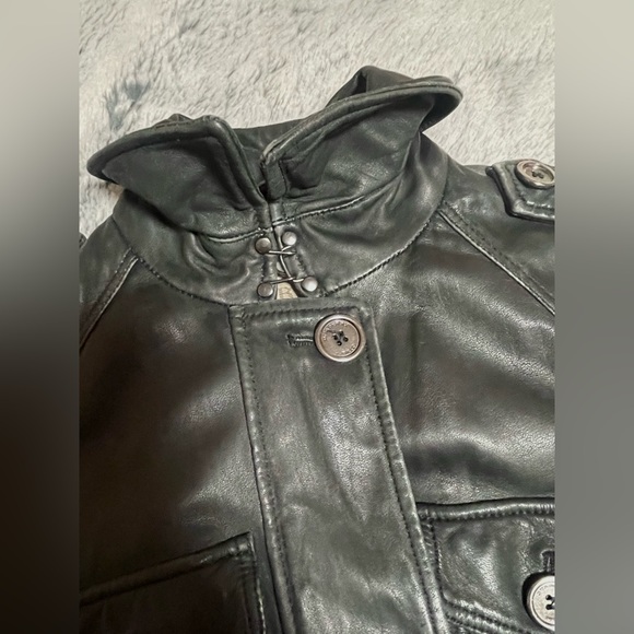 Burberry Black Leather Coat - Picture 12 of 14